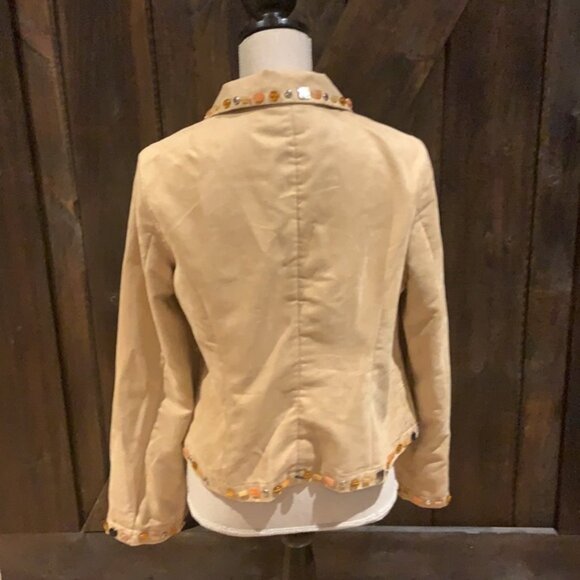 SPANNER soft suede blazer with beaded details - Picture 5 of 10